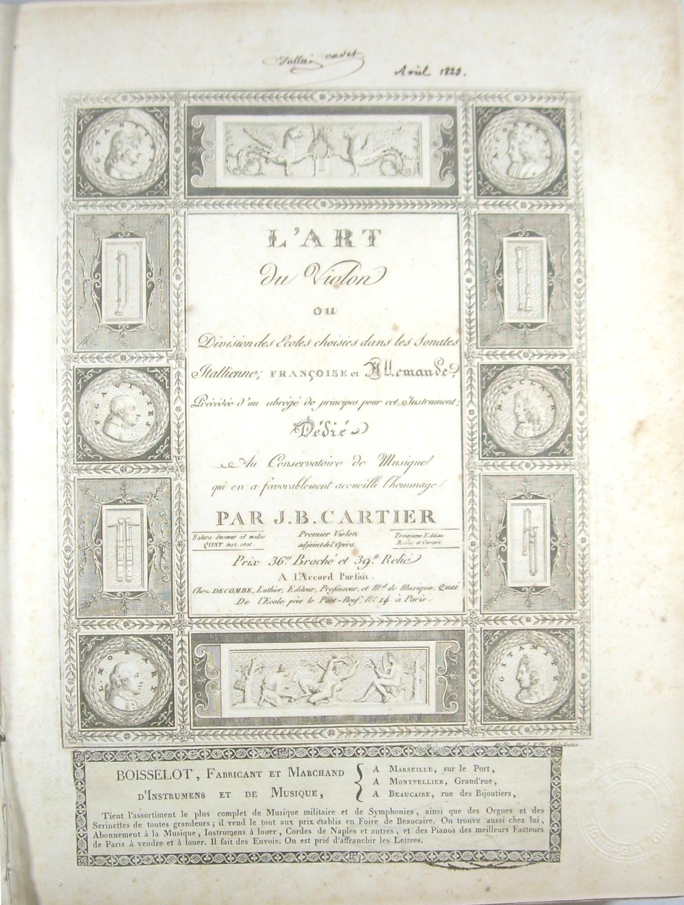 Cartier L'Art du Violon 1803 first 
